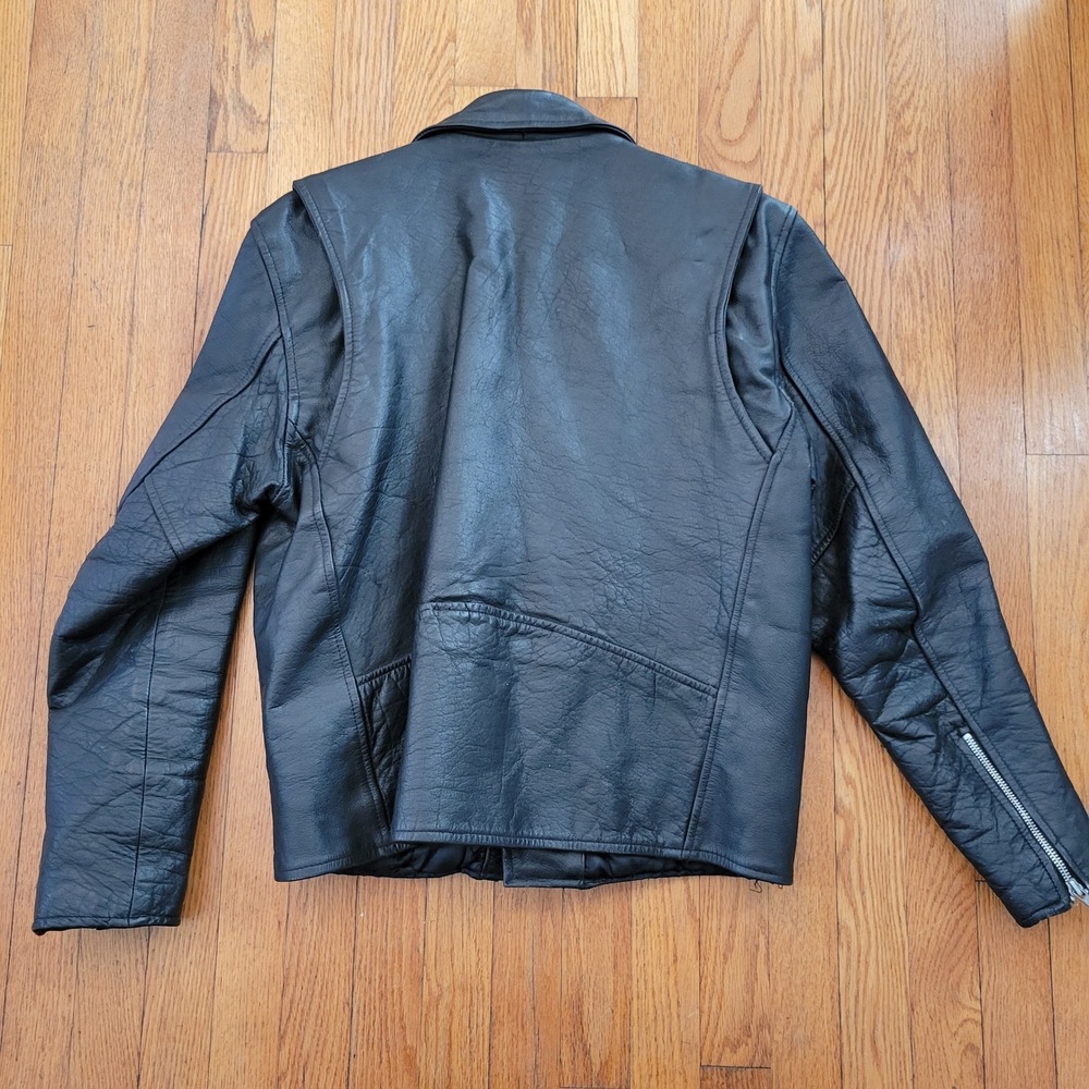 Event Leather Motorcycle Jacket M Black Thinsulate Lined Biker Bomber Gorpcore - Picture 5 of 11
